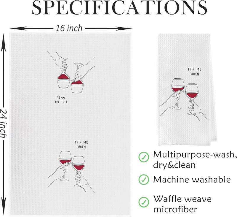 Geqtt Gqtt Wine Lovers Dish Towel - Funny Decorative Waffle Weave Kitchen Towels, Tea Hand Towel, Housewarming Gift (16×24 Inches) - Image 5